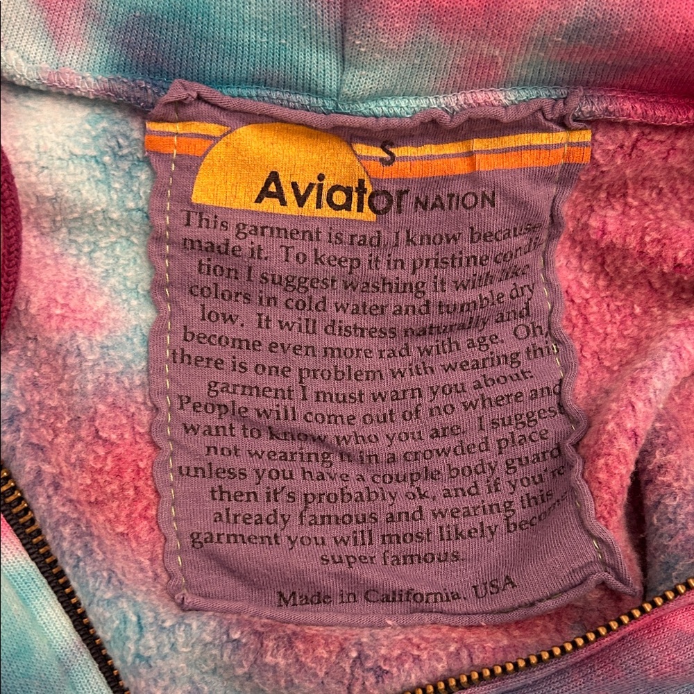 Aviator nation tie-dye retro hoodie sweatshirt with soft interior totally rad